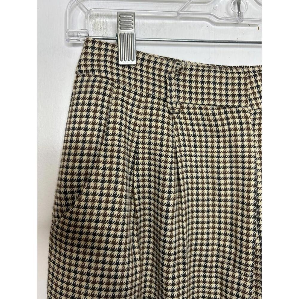 Lulus Pants Womens Small Houndstooth Plaid Wide Leg High Rise Academia Pleated - Picture 3 of 10